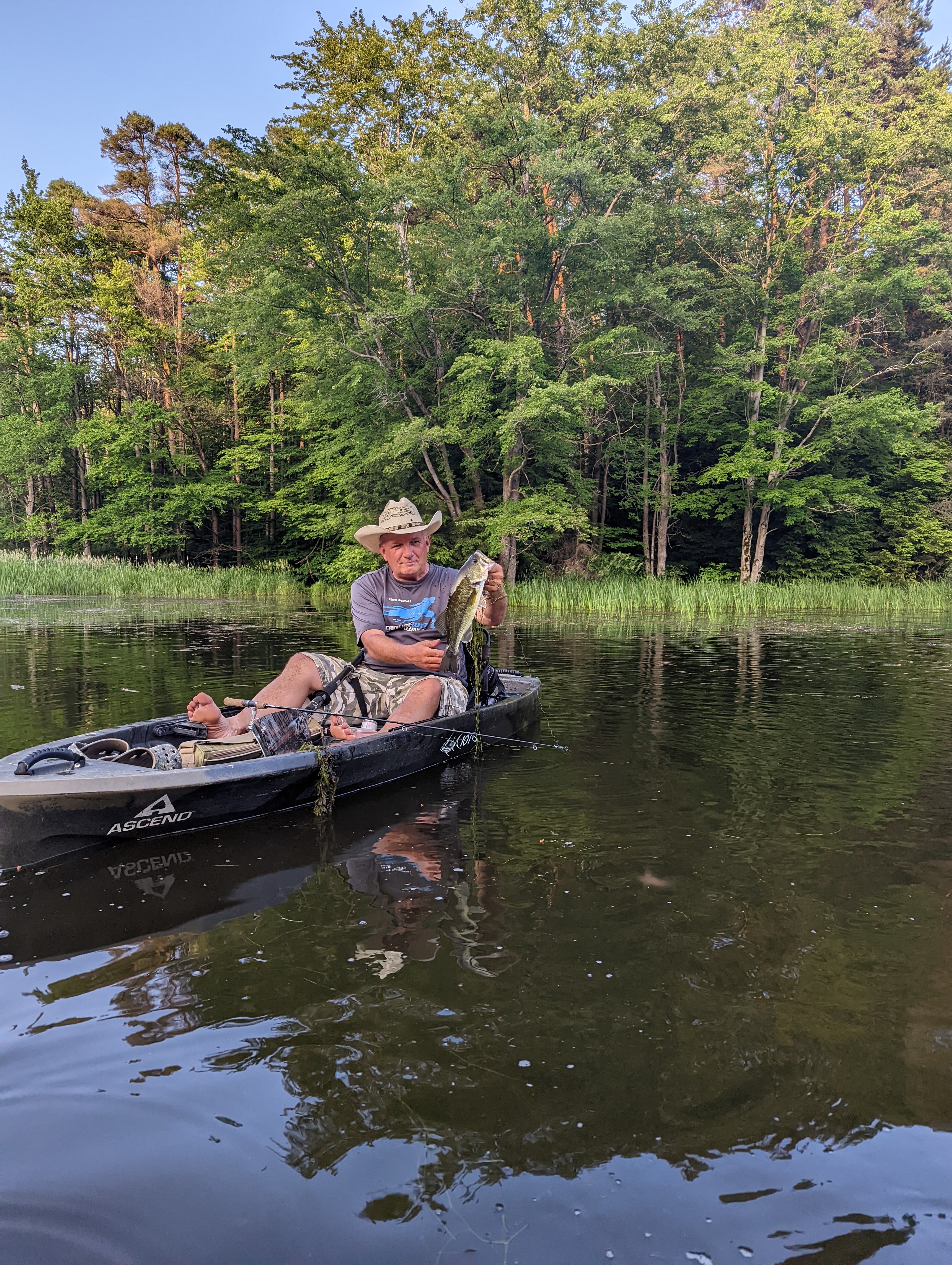 John Jarzynski fishing from a kayak
